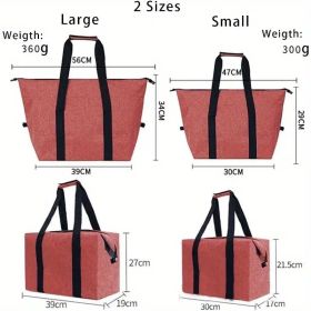 Large Cooling Bag, 5.28gal Foldable Shopping Bag (Color: Red)